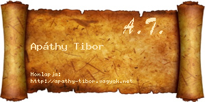 Apáthy Tibor névjegykártya