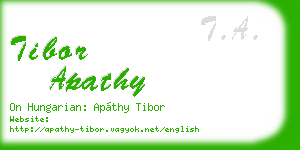 tibor apathy business card